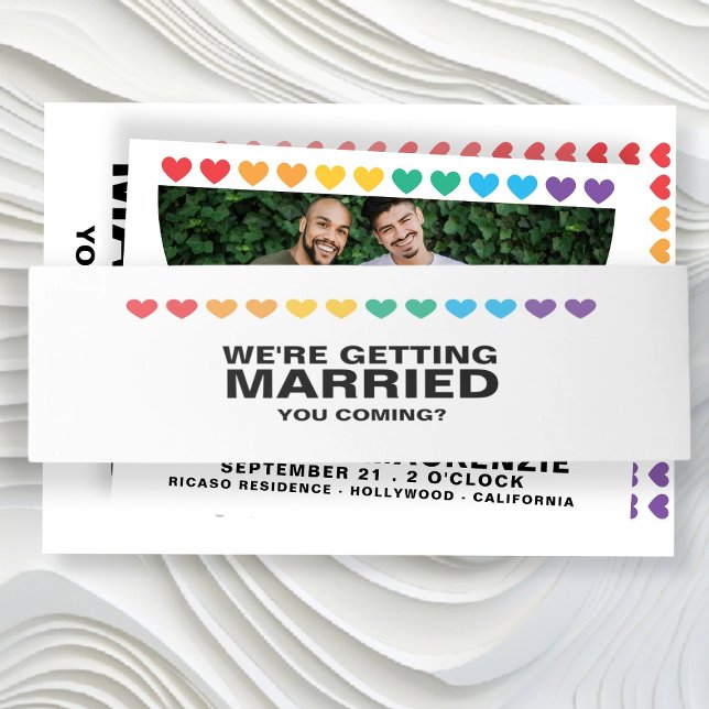 You Coming Rainbow Gay Wedding Invitation Belly Band (You Coming Rainbow Gay Wedding Invitation Belly Band
by Ricaso. Sounds Gay, I'm in)