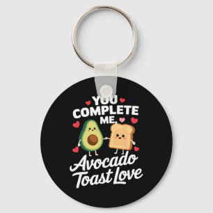 You Complete Me Cute Avocado Toast Valentine Desig Keychain