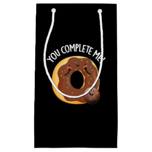 You Complete Me Funny Food Doughnut Pun Dark BG Small Gift Bag