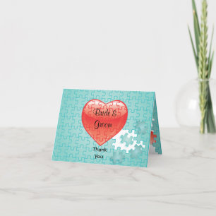 You complete me jigsaw puzzle Thank You Note Card