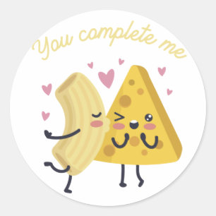 You Complete Me Mac 'N Cheese Classic Round Sticker