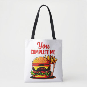 You Complete Me Pizza Graphic Tote Bag