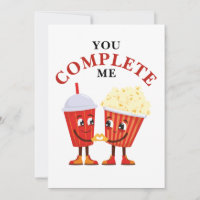 You complete me Popcorn Soda pun Happy Anniversary