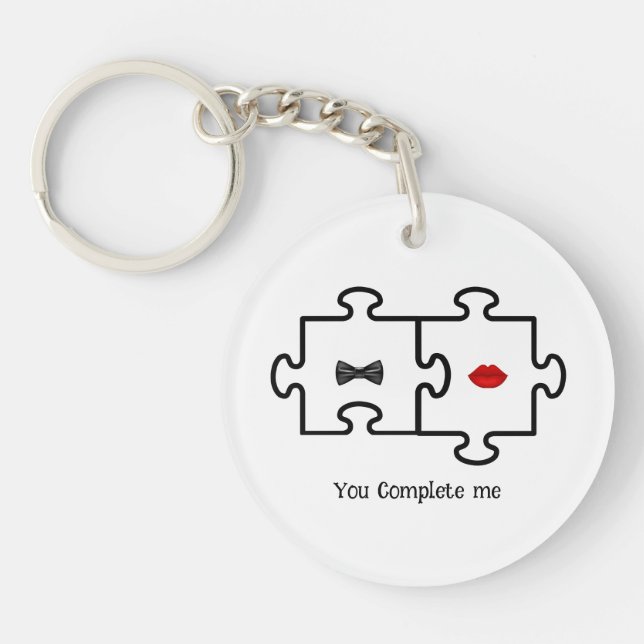 You Complete me Puzzle Pieces keychain (Front)