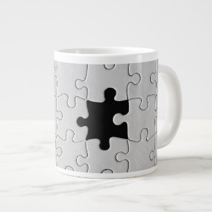 You Complete Me Romantic Black and White Jigsaw Large Coffee Mug