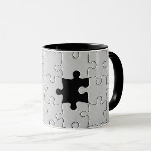 You Complete Me Romantic Black and White Jigsaw Mug