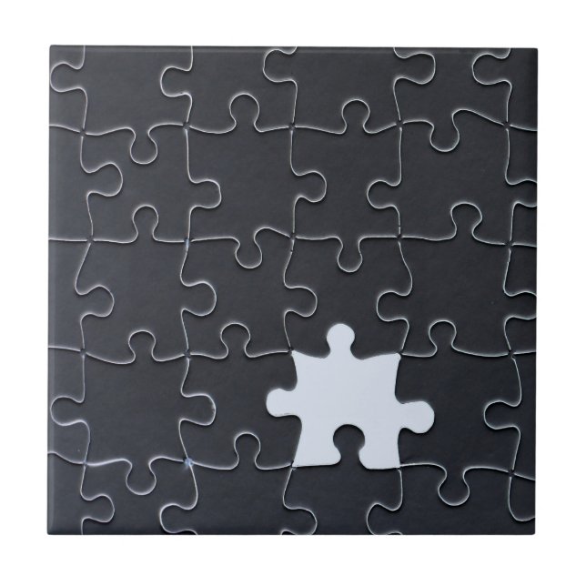 You Complete Me Romantic Black and White Jigsaw Tile (Front)
