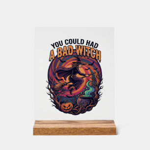 You Could Had Bad Witch Halloween Flying Broom_1 Acrylic Sign