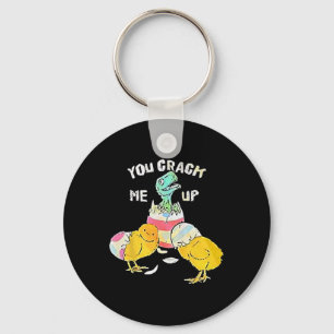 You Crack Me Up Dino Egg Funny Easter Keychain