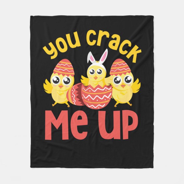 You Crack Me Up Easter Chicks Fleece Blanket (Front)