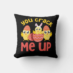You Crack Me Up Easter Chicks Throw Pillow