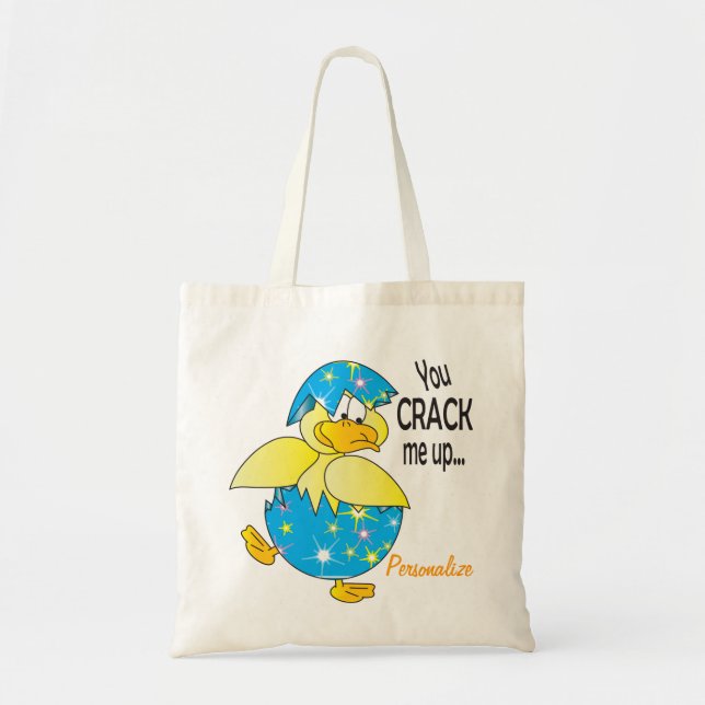 You Crack Me Up Easter Duck Tote Bag (Front)