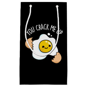 You Crack Me Up Funny Egg Pun  Small Gift Bag