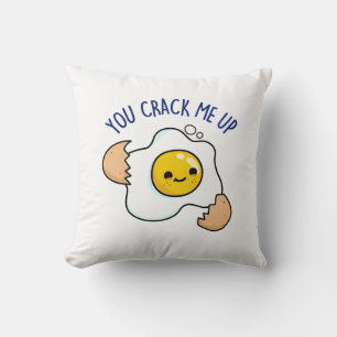 You Crack Me Up Funny Egg Pun  Throw Pillow