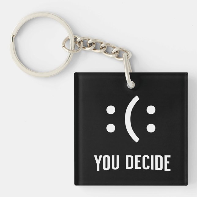 You Decide Emoji Mood Design Keychain (Front)