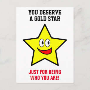 You Deserve A Gold Star Appreciation Postcard