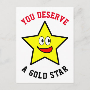 You Deserve A Gold Star Appreciation Postcard