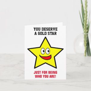 You Deserve A Gold Star Love and Appreciation Note Card
