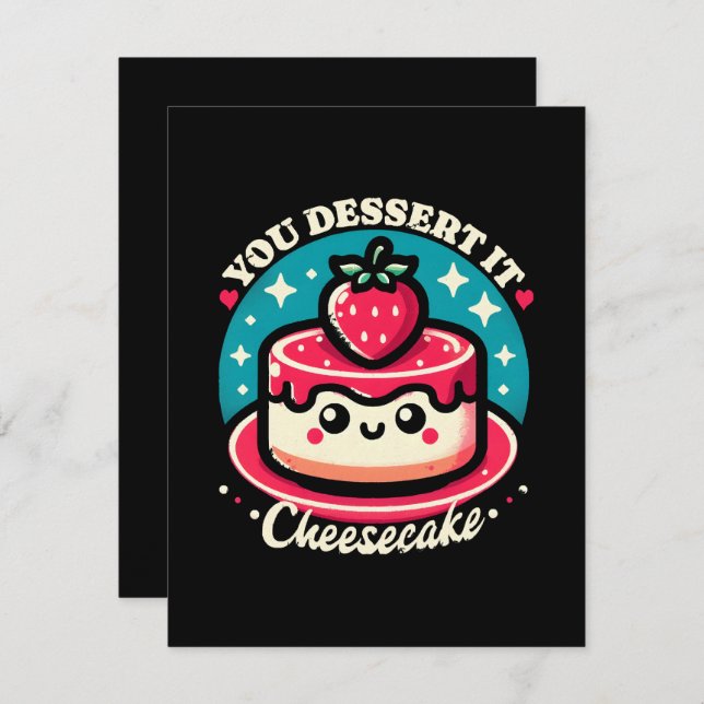 You Dessert It - Cheesecake Kawaii RSVP Card (Front/Back)