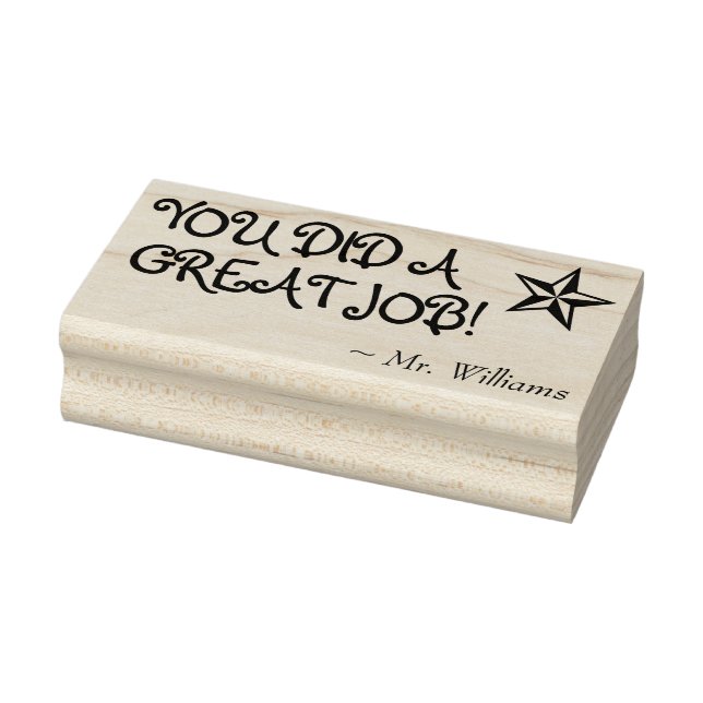 "YOU DID A GREAT JOB!" + Tutor Name Rubber Stamp (Stamp)