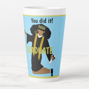 You Did It! 2026 African American Grad Graduation Latte Mug