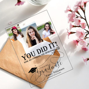 You Did It Acrylic Multi Photo Grad Announcement