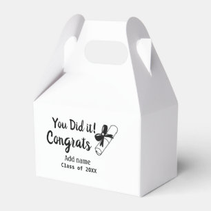 You did it congrats graduation add student name ye favor box
