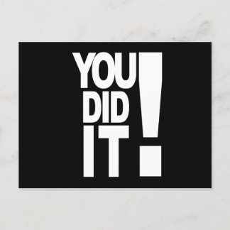 You did it postcard
