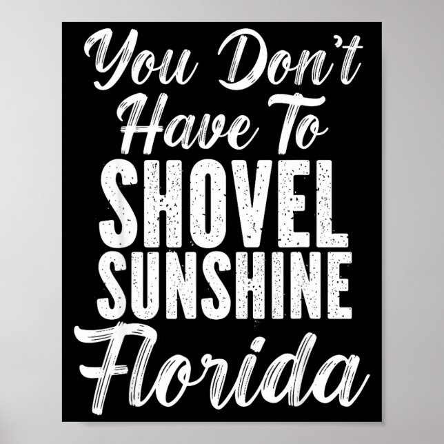 You Don't Have To Shovel Sunshine Funny Florida Va Poster (Front)