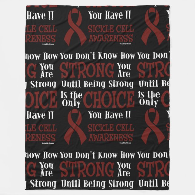 You Don't Know How Strong...Sickle Cell Fleece Bla (Front)