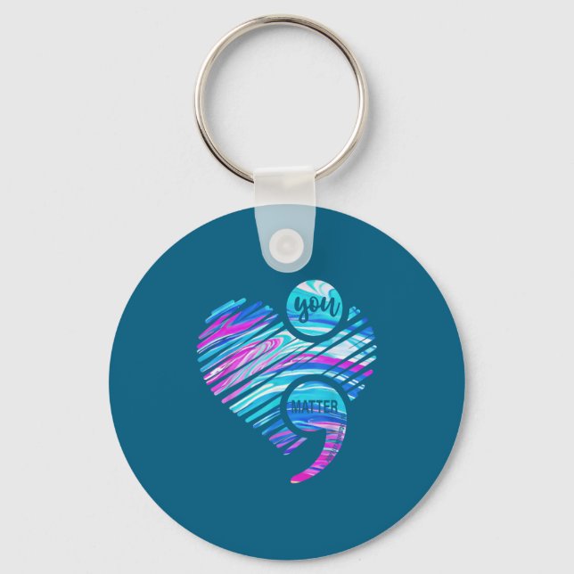 You Don't Let Your Story End Suicide Prevention He Keychain (Front)