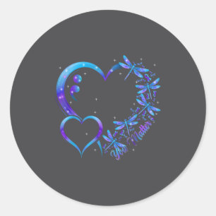 You Dragonfly Suicide Prevention Awareness Men Wom Classic Round Sticker
