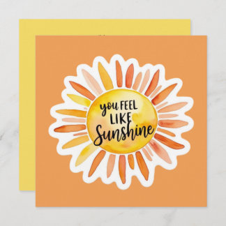 You Feel Like Sunshine Personalized Card