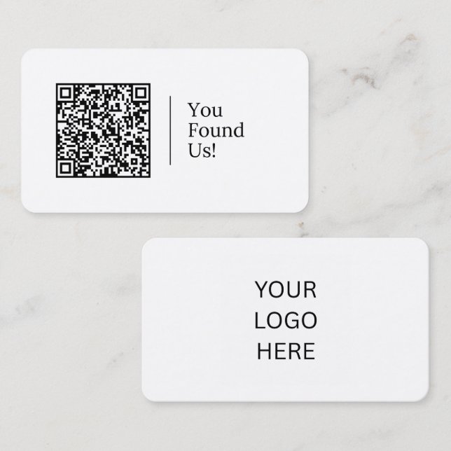 You Found Us! | Customizable QR code And Logo Business Card (Front/Back)