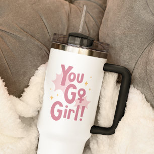 You Go Girl Tasse de voyage rose