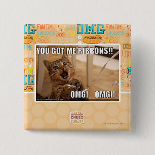 You got me ribbons!! 2 inch square button