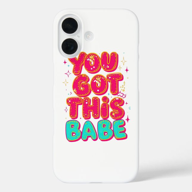 "You Got This Babe" Pink Sparkle Typography Case-Mate iPhone Case (Back)