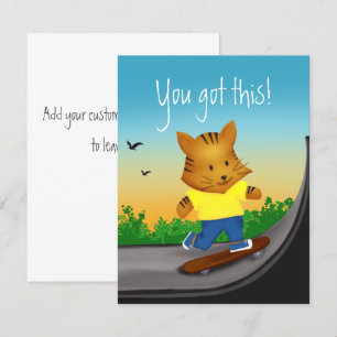 You Got This Cute Tiger On Skateboard Flat Card