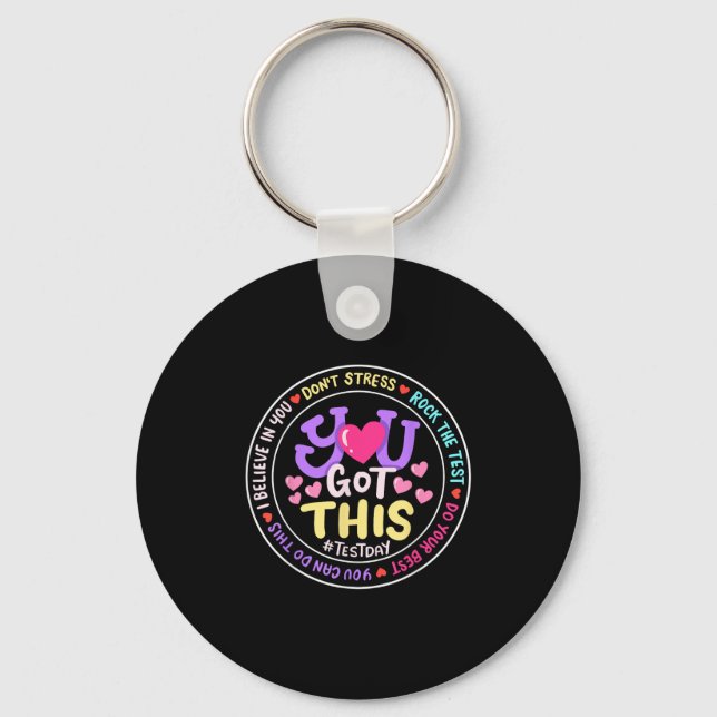 You Got This Don't Stress Do Your Motivational Tes Keychain (Front)