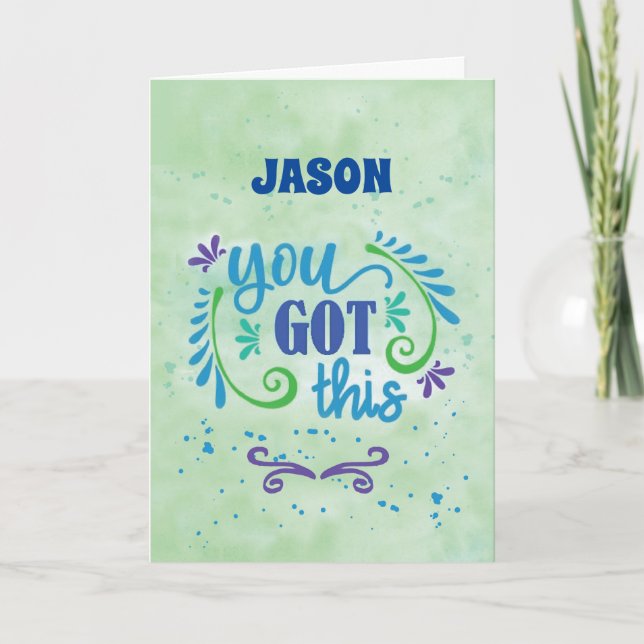 You Got This Good Luck on Exams With Personalized Card (Front)