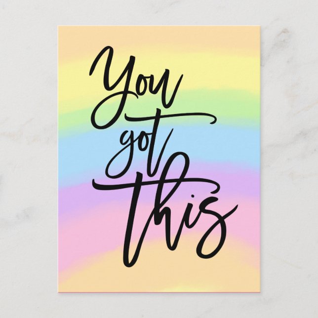 You Got This Motivational Quote Rainbow Colours Postcard (Front)
