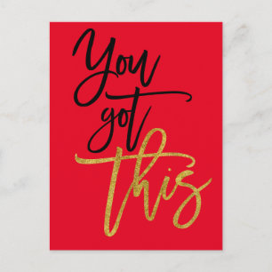 You Got This Motivational Quote Red Postcard