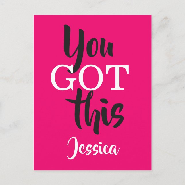 You Got This Motivational Quote Typography Pink Postcard (Front)