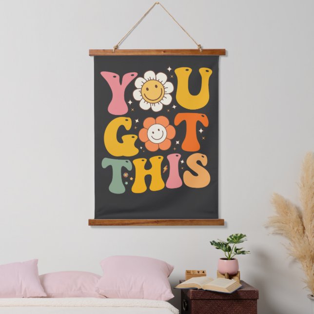 You Got This Motivational Testing Day Groovy Hanging Tapestry (Bedroom)