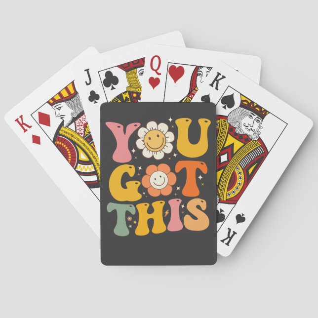 You Got This Motivational Testing Day Groovy Playing Cards (Back)