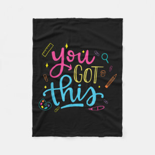 You Got This Motivational Testing Day Teacher Stud Fleece Blanket