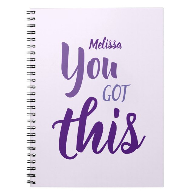 You Got This Personalized Name Purple Notebook (Front)