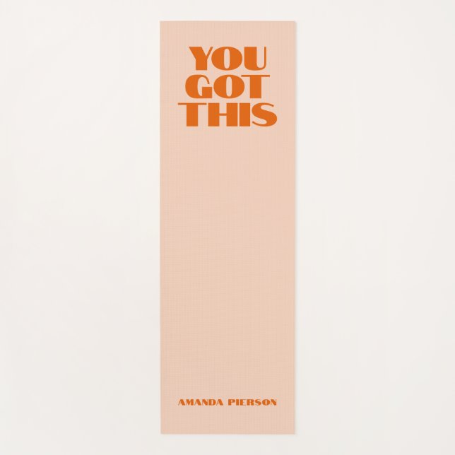 You got This Pink Red Typography Yoga Mat (Front)
