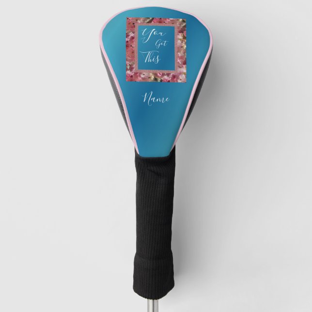 You Got This Pink Spring Blossoms Inspirational  Golf Head Cover (Front)