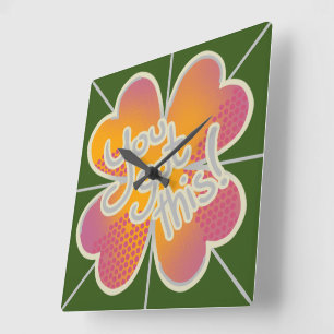 You got this! square wall clock